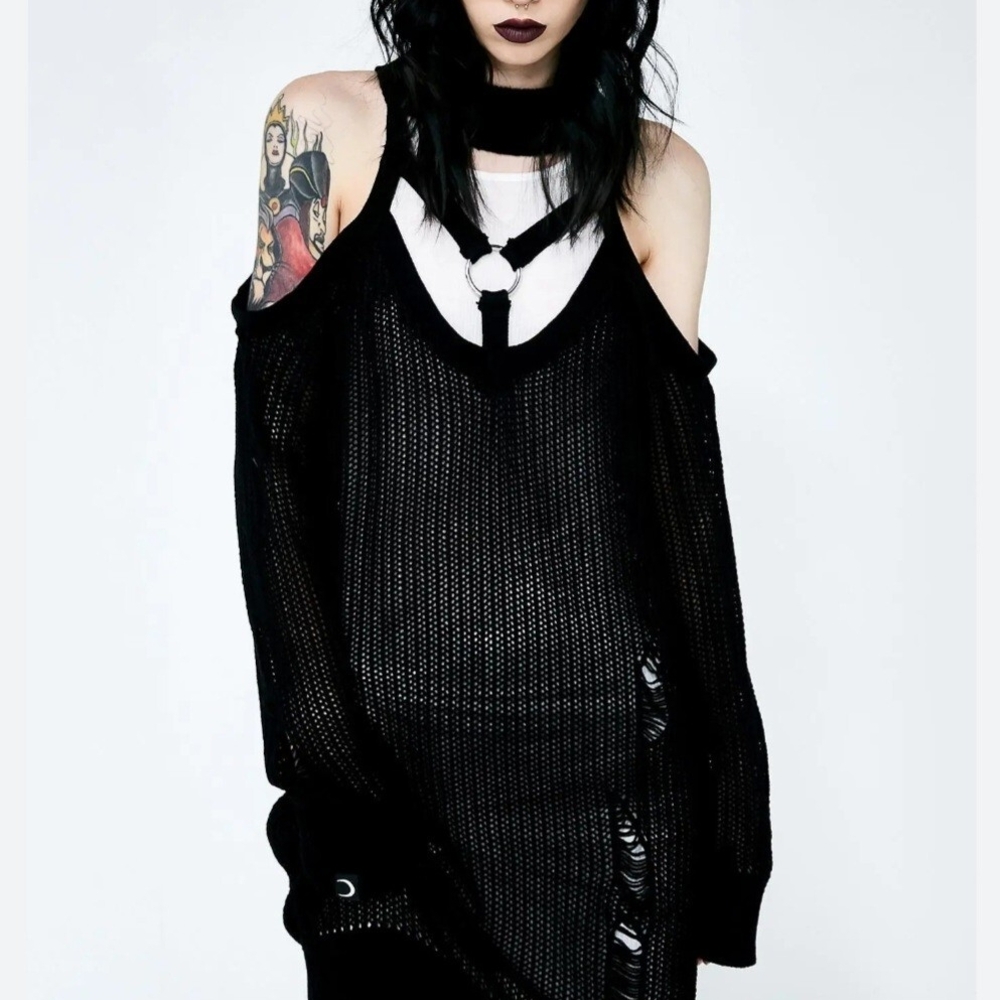 Killstar Black Off-the-Shoulder Sweater